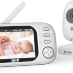 GHB Babyphone mit Kamera 3,5 Zoll Video Baby Monitor mit VOX Modus Nachtsicht Gegensprechfunktion Schlaflieder