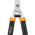 Fiskars Heckenschere HS21, Für Form- und Rückschnitt von Hecken und Büschen, Länge 59 cm, Gehärtete Stahl-Klingen/Soft-Touch Kunststoff-Griff, Schwarz/Orange, Solid, 1026827