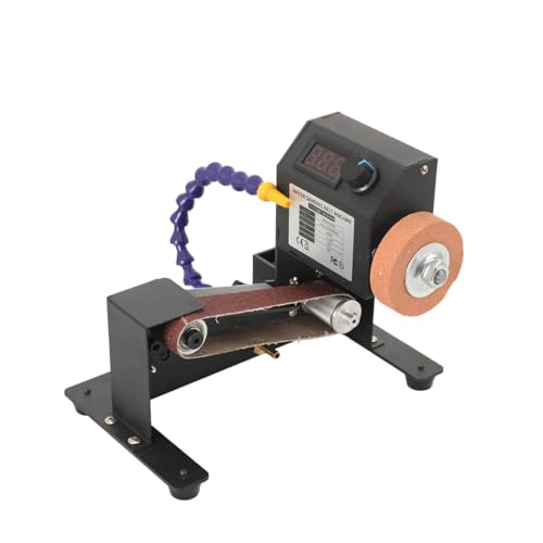 Lfhelper Mini Bandschleifer, 350W Elektrischer Trocken/Nass-Doppelnutzung Schleifmaschine mit Digitalanzeige, Multifunktionale Desktop Schleifer Polier-Schleifschärfer