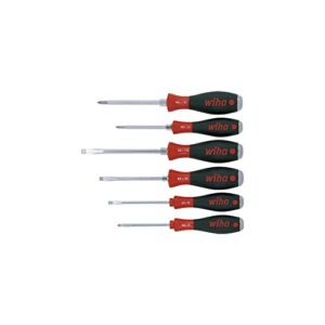 Wiha Schraubendreher Set mit Schlagkappe SoftFinish® (21251) 6 tlg. I Schraubenzieher Satz Alltag, Handwerk, Industrie I Schraubwerkzeug Schlitz/Kreuz