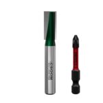 CSOOM 8mm Schaft Professional Bodenreinigung Fräser, mit Schlagmagnetbits, Schaftfräser, Holzbearbeitungswerkzeug Bit (9mm)