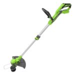 Greenworks 40V Akku Rasentrimmer & Kantenschneider mit Rad für klein-mittelgroße Gärten, 33m Schnittbreite, automatischer Vorschub 1,65mm Nylonfaden OHNE 40V Akku & Ladegerät, 3 Jahre Garantie G40LT33