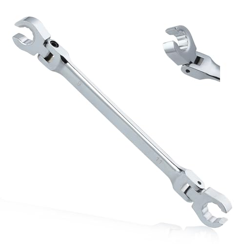 Gold Deer Flexkopf-Schlagschlüssel, 9 x 11 mm, Steckschlüssel-Set, metrisches Werkzeug, doppelter flexibler Flansch (HT0124-FBA)