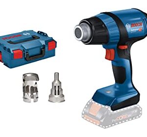 Bosch Professional 18V System Akku Heißluftgebläse GHG 18V-50 (inkl. Reflektordüse, 32x 33 mm, Reduzierdüse, 9 mm, L-BOXX, ohne Akku/ Ladegerät)