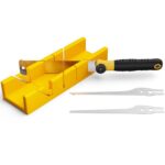 GARTOL Gehrungslade mit Japansäge Set, 4-teiliges Handsäge-Set für Holz & Kunststoff – Präzise Gehrungs- & Winkelschnitte mit 3 austauschbaren Sägeblättern – Ideal für Heimwerken, Möbelbau & Modellbau