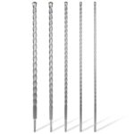 WALTER SDS+ Steinbohrer Set 5-tlg. | Extra lange Betonbohrer Ø 10-25 mm | 450 mm Arbeitslänge | Passend für alle SDS Plus Bohrfutter | Hartmetall, langlebig & kraftvoll