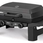 Enders Gasgrill Urban II, Tischgrill, Grillen-, Kochen- und Backen Funktion, 2 Brenner Edelstahl, mit Grill-Thermometer, Balkon-, Camping-Grill, Aluguss-Gehäuse, Gusseisen-Rost #2070