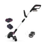 Gomag Akku-Rasentrimmer GO-RT300 | Schnittbreite 300 mm | 90° drehbarer Motorkopf | teleskopierbare Führungsstange | 1,6 mm Nylon-Einzelfaden | Inklusive 2 Ah Akku & Ladegerät sowie zweiter Fadenspule