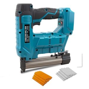 Kabelloser Brad Nagler Kompatibel mit Makita 18V Akku, Verbesserte 2 in 1 Elektrische Nagelpistole/Heftpistole für Heimwerker Holzbearbeitung, mit 1000 Nägeln und 1000 Klammern