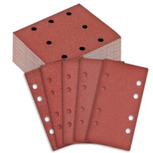 BIGP Schleifpapier-Set 100 Stück (80 x 133 mm) mit Klettverschluss | 5 Körnungen 40-240 | Für Multischleifer & Schwingschleifer | Holz, Metall, Farbe | 8-Loch Staubabsaugung