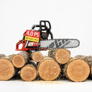 HECHT Kettensäge Benzin „Profi Power“ (62 cm³ / 4 PS) mit 50 cm Schwert, 20,8 m/s Kettengeschwindigkeit, robuster Metallkralle und einem Komplett Set – ausgelegt für Brennholz und Entastungsarbeiten.