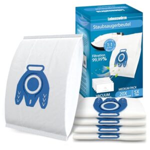 20 Stück Beutel Kompatibel mit Miele Staubsauger Complete C3/Complete C2/Classic C1/S2/S4/S5/S6/S8 3d Efficiency GN Staubsaugerbeutel, mit 5x Motorschutz-＆ 5x Abluft-Filter, Ersatzt 9917730