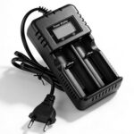 Powice Akkuladegerät LCD-Display Li-Ion-Akkuladegerät, 18650 Akku Li-ion, Batterie Ladegerät, Schnellladung 2-Steckplatz-Kopf Akku Ladegerät für AA AAA, 3,7 V 26650/18650/14500/16340 Li-Ion-Akkus