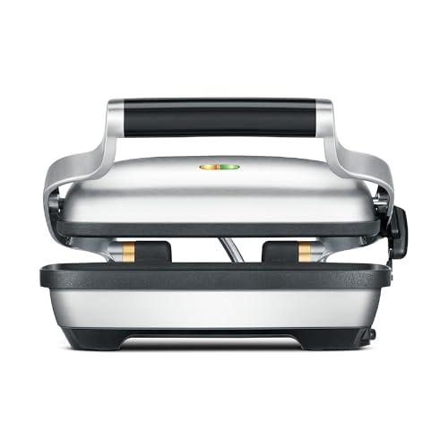 Sage - The Perfect Press - Sandwichmaker, 2 Scheiben - Antihaftbeschichteter Sandwich-Toaster, Platzsparend, Einfach zu Reinigen, Druckkontroll-Scharnier - Gebürsteter Edelstahl