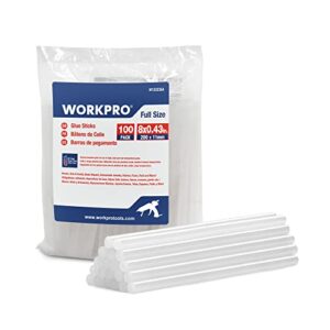 WORKPRO 100tlg. Klebesticks Set, 11 x 200 mm, transparente Heißklebestifte für gängige Hießklebepistole, Heimwerken Reparieren Dekorieren