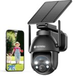 YESYAMO 2K Überwachungskamera Aussen Akku, 355°/90° Pan Tilt WLAN Kamera mit Farbnachtsicht, solar Kamera Überwachung außen, PIR Bewegungsmelder, IP66, Cloud/SD Storage, 2-Wege-Audio, 2,4 GHz WLAN