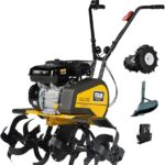 TEXAS Gartenfräse Motorhacke Bodenhacke Lilli 535TG Set Bodenfräse Benzin mit Antrieb mit Pflug und Rädersatz | 36-85 cm Arbeitsbreite | 4000 Watt | 5,5 PS | 33cm Tiefe | Vorwärts- und Rückwärtsgang
