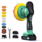 ETOOLAB Poliermaschine Auto Akku, Poliermaschine Auto Set 22 pcs, Exzenter poliermaschinen mit 2*2.0Ah 21V Batterie, 8 variable Geschwindigkeit, für die Autodetailing, Scheinwerfer Aufbereitung Set