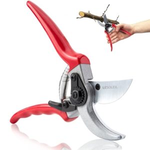 LESOLEIL Gartenschere, Bypass-Schnitt, Schnittdurchmesser 25 mm, japanische SK5 Kohlenstoffstahl-Klinge zum Schneiden von frischem, getrocknetem Holz, Rosen, Trauben