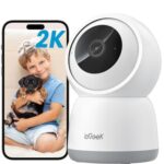 ieGeek Überwachungskamera Innen, 2K Kamera Überwachung Innen, 360° WLAN Kamera Indoor,Zwei-Wege-Audio, 15M Nachtsicht, PIR Bewegungserkennung, Auto Tracking, Alexa
