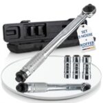 NTG Drehmomentschlüssel 1/2" Zoll 40-210 Nm inkl. 3 Stecknüsse 17 | 19 | 21mm + Verlängerung inkl. Koffer | sehr präzise und robust | Auto Motorrad