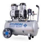 HYUNDAI Silent Kompressor SAC55753 | 50L Kessel, 8bar, ölfrei | 1.5kW / 2.0PS | Ansaugleistung 232 L/Min | Öl-Wasserabscheider | 59dB Luftkompressor leise, Flüster-Kompressor