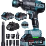 ADWOLT 1600N.M Akku Schlagschrauber 21V 2x4.0Ah Batteries Bürstenloser 6-Gang-Getriebe 2600RPM Drehschlagschrauber, Elektrischer Schlagschrauber für LKW Auto Reifenwechsel