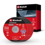 Original Einhell 5-tlg. Dünntrennscheiben-Set für Metall, Ø 125 mm (1 mm Stärke, MPA-zertifiziert, hohe Lebensdauer, präzise, gratarme Schnitte, für Winkelschleifer)