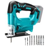 Akku Stichsäge für Makita 18V Lithium-Akku, Elektro-Stichsäge mit 10 Stichsägeblatt,Variable Geschwindigkeit, zum Schneiden von Holz, Kunststoff und Metall(Batterien nicht Enthalten)