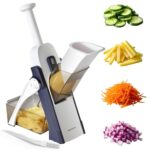 SupMakin Gemüseschneider, Once for All Verstellbar Gemüsehobel Mandoline Vegetable Slicer Pommesschneider Gurkenhobel