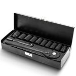 ROCKFORCE 12-tlg. 1/2 Zoll Steckschlüssel-Set mit Ratsche, 6-Kant Stecknüssen 10-24 mm, Verlängerungen & Gelenkadapter im robusten Werkzeugkoffer für Auto, Fahrrad & Werkstatt