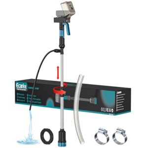 Ecarke Akku-Regenfasspumpe kompatibel mit Makita 18V – Fördermenge 3000 L/h, 8 m Förderhöhe, Auto-Stopp, 3 Geschwindigkeitsstufen, ausziehbar & IP68 – Akku Wasserpumpe für Garten & Pool ((ohne Akku)