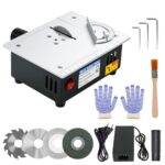 Mini Tischkreissäge 96W Multifunktionale Tischkreissäge mit 4 Klingen Präzisions Tischsäge 7-Gang-Netzteil Einstellbarer für DIY-Holzbearbeitungsprojekte