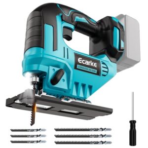 Ecarke 750W Akku-Stichsäge kompatibel mit Makita 18V, stufenlos regelbar, mit 6 Sägeblättern & Schnellspannsystem, für Holz, Metall, Kunststoff & Sperrholz (ohne Akku & Ladegerät)