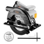 1200W Kreissäge: DEKOPRO Kreissäge mit Führung, Sägeblatt Ø185mm (24T), 4800 U/min, maximale Schnitttiefe 65mm (90°), 43mm (45°), 2M Kabel, inklusive Führung, ideal zum Schneiden von Holz