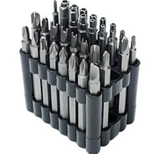 Brüder Mannesmann Bitsatz 32-tlg., mit Spezialbits, lange Torx- und Hex-Bits 75 mm, Magnethalter, ideal für Werkstattarbeiten, Reparaturen und Möbelmontage | M29732