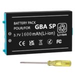 Akku für Nintendo Gameboy Advance SP 1600mAh Wiederaufladbarer Lithium-Ionen-Akku Ersatz für Nintendo GBA SP AGS-001 SAM-003 mit Schraubendreher