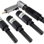 Druckluft Nadelentroster + 3 x Ersatzkopf | Rostentferner Nadelpistole Entroster Nadelabklopfer 19 Nadeln