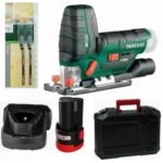 PARKSIDE 12V Akku-Stichsäge PSTKA 12 Akku 2.0 Ah Ladegerät Koffer plus 2 Extra Sägeblätter für Kurvenschnitte 9244