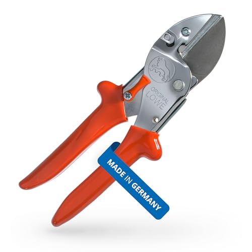 Original LÖWE 1 Profi Amboss-Gartenschere 1.104 mit rostfreier Stahlklinge und Antihaftbeschichtung - robuste und scharfe Schere aus rostfreiem Stahl eignet sich ideal für Holzarten wie Buche Esche