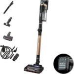 Shark Stratos Akku-Staubsauger freistehend, bis 60 Min. Laufzeit, kabellos, beutellos, für Tierhaare, Allergiker, Teppich und Hartböden, mit Auto-Kit und Knickgelenk-Rohr, grau/roségold, IZ400EUTBK