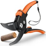 VOTREK 8,5" Bypass-Gartenschere mit stufenloser Grifföffnung, Profi-Rosenschere & Baumschere mit SK5-Stahl und interner Feder für müheloses Schneiden – ideal bei schwacher Handkraft.【Armband】 Geschenk