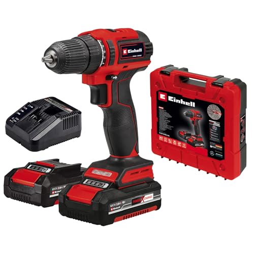 Einhell Akku-Bohrschrauber TE-CD 18/40 Li BL (2x2,0 Ah) Power X-Change (Li-Ion, 18 V, 40 Nm, bürstenloser Motor, 2-Gang-Getriebe, Drehzahl-Elektronik, inkl. 2x 2,0 Ah PXC-Akkus und Schnellladegerät)