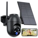 SIIOOE Überwachungskamera Aussen Akku und Solar: 2K WLAN Kamera Outdoor Kabellos - 360° PTZ Außenkamera mit Monitor Alarmanlage Nachtsichtfunktion WiFi Camera Bewegungsmelder