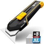 4in1 Cuttermesser Profi mit Trapezklingen – Schabermesser Sicherheitsmesser Universalmesser Teppichmesser Trockenbaumesser Cuttermesser – Messerset inkl. 5 SK5 Carbonstahl Trapezklingen GRAFF