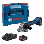 Bosch Professional 18V System Akku-Winkelschleifer GWS 18V-8 (Scheibendurchmesser 125 mm, inkl. 2x Akku GBA 5.0Ah, Ladegerät GAL 18V-40, L-BOXX)