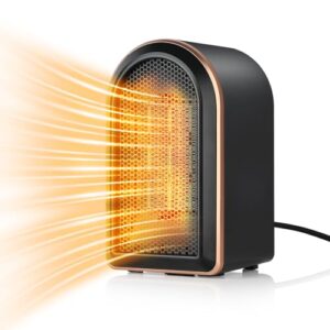 FGHB Heizlüfter Klein Energiesparend, Mini PTC Keramik Elektroheizung Leise,Mobile Heizung Elektrisch Steckdose 1200W/800W & Überhitzungsschutz,Heizungslüfter Heizungsventilator Tischheizung Tragbar