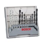 Bosch 15tlg. Bohrer-Set (für Holz, Stein und Metall, Ø 3-8 mm, Zubehör Bohrschrauber und Bohrständer)