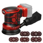 Roadtime Exzenterschleifer für Milwaukee 18V Akku(no Akku),125mm Schleifmaschine,3 Geschwindigkeiten 7000-11,000 U/min mit Staubfangbehälter und 15 Schleifpapier, für Holzbearbeitung,Schleifarbeiten