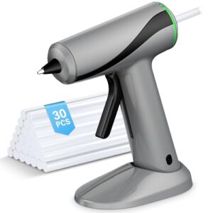 Heißklebepistole Akku, Pakinui Heissklebepistole Kabellos mit 2000mAh Akku, Schnelles Vorheizen in 40S, Klebepistole mit 30 Klebestiften 7mm für DIY, Handwerk und schnelle Reparaturen
